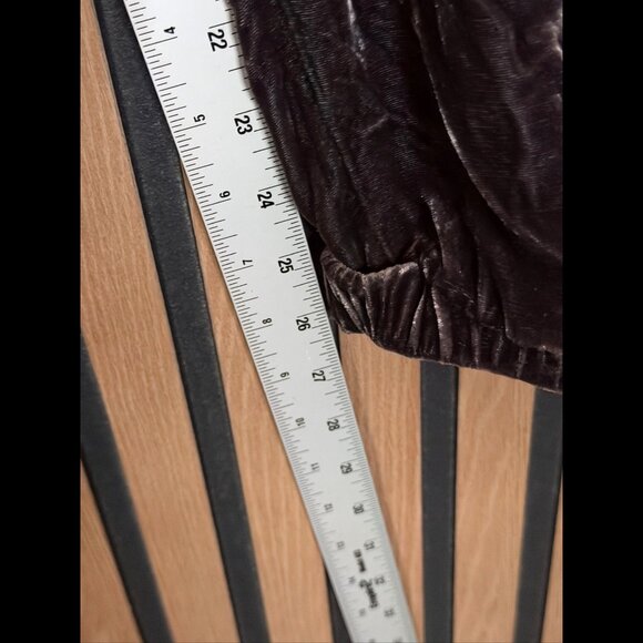 Eileen Fisher Trousers Large Womens Brown Gray Crushed Velvet Joggers Silk Blend - Picture 5 of 8